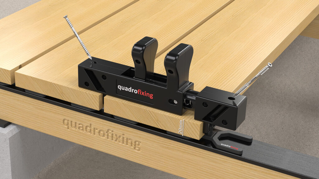 Boční kotvení terasového prkna pomocí šablony Drill Tool 50X