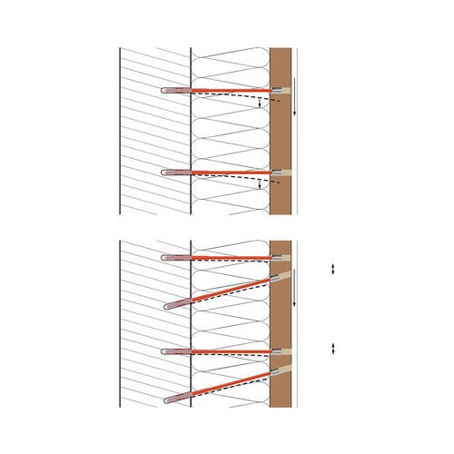 Ancoragem perpendicular e inclinada dos barrotes de fachada com EiSYS-2